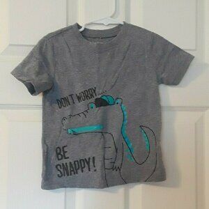 Okie Dokie Gray Tee with Blue Accents